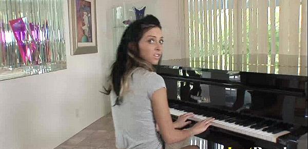  After a piano lesson Stephanie Cane gets satisfied